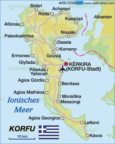 Map of Corfu